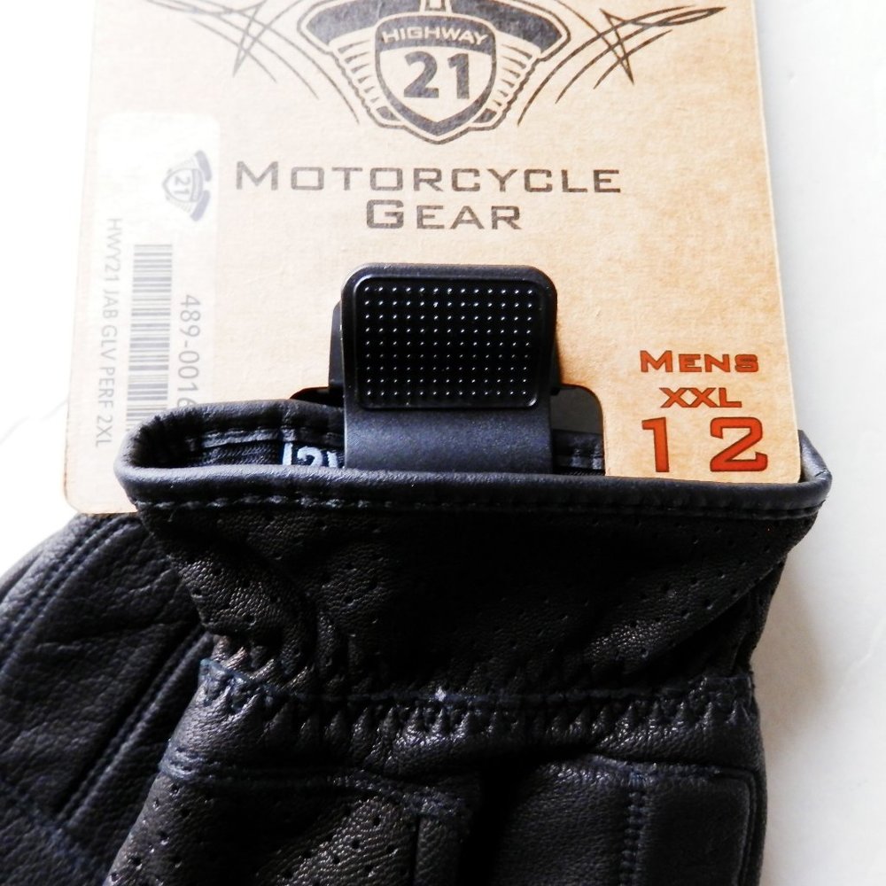 HIGHWAY 21 BLACK JAB PERF GLOVE PREMIUM- MOTORCYCLE PERFORATED GLOVE SIZE XXL - Picture 8 of 9